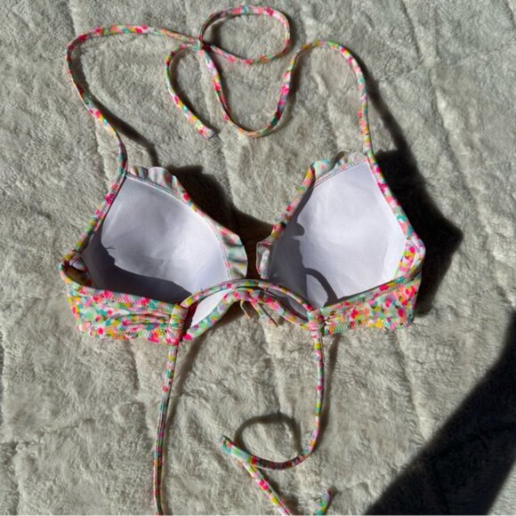 Victoria's Secret | "Confetti" Ruffle Push Up Bikini Top | Size 32B - Picture 4 of 9